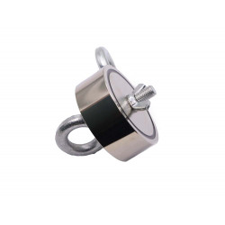 Fixador Magnético Ø67 x 28 mm com olhal na lateral e na face para pesca magnética - 200KG